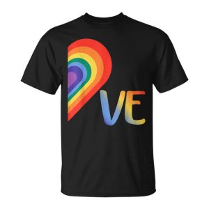 Cute Half Heart Love Lgbtq Pride Lesbian Gay Couple Matching Unisex Unisex T-Shirt