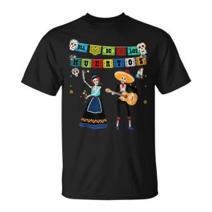 Dia De Los Muertos Papel Picado Dancing Skeleton Couple Unisex T-Shirt