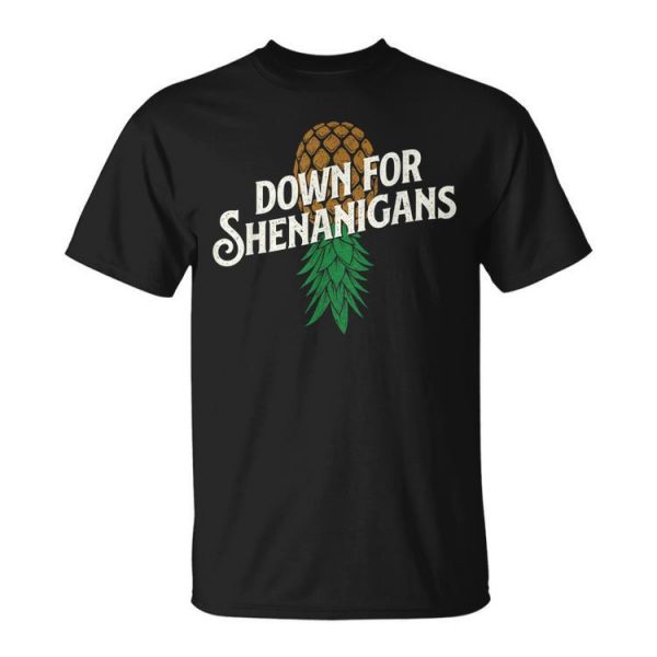 Down For Shenanigans - Swinger Couple Upside Down Pineapple Unisex Unisex T-Shirt