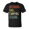 Fathers Day Funny Camper Husband Dad Camping Legend Vintage Unisex Unisex T-Shirt