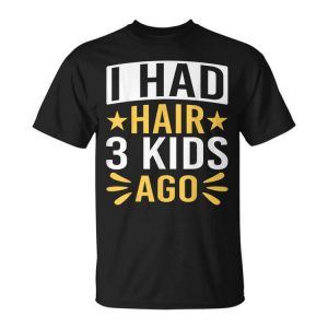 Funny Bald Dad Father Of Three Triplets Husband Fathers Day Gift For Mens Gift For Women Unisex Unisex T-Shirt