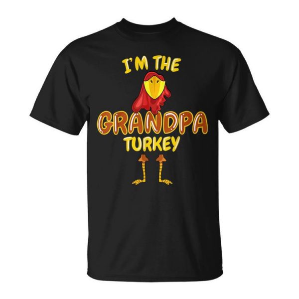 Grandpa Turkey Matching Family Pjs Outfit Funny Thanksgiving Unisex Unisex T-Shirt