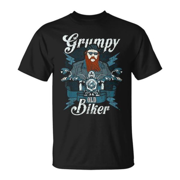 Grumpy Old Biker Gift Men Funny Beard Motorcycle Husband Unisex Unisex T-Shirt