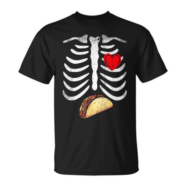 Halloween Dad Skeleton Taco Belly Funny Pregnancy Couple Men Unisex Unisex T-Shirt