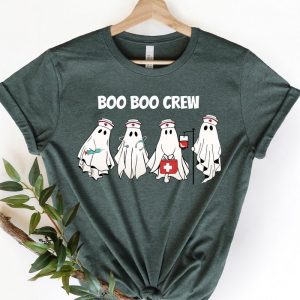 Halloween Nurse Boo Crew Ghost Nurse Funny Cute Halloween Tee ETS1030