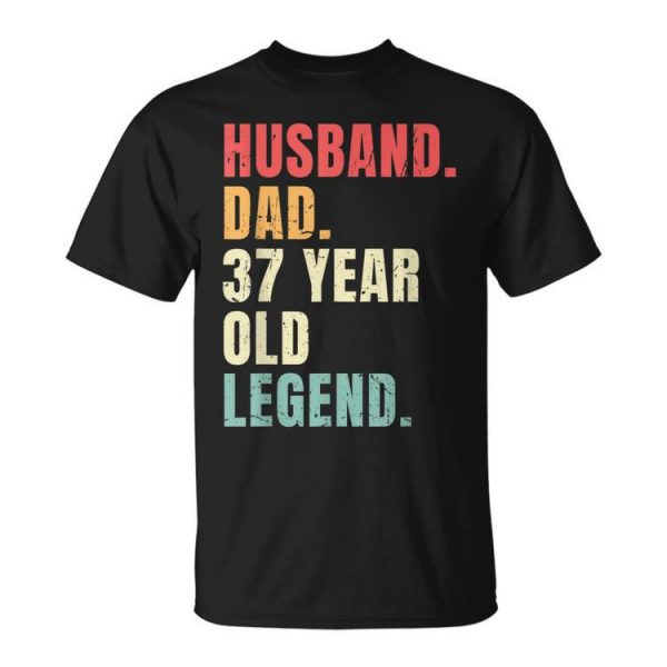 Husband Dad 37 Year Old Legend Retro Vintage 37Th Birthday Gift For Mens Unisex Unisex T-Shirt