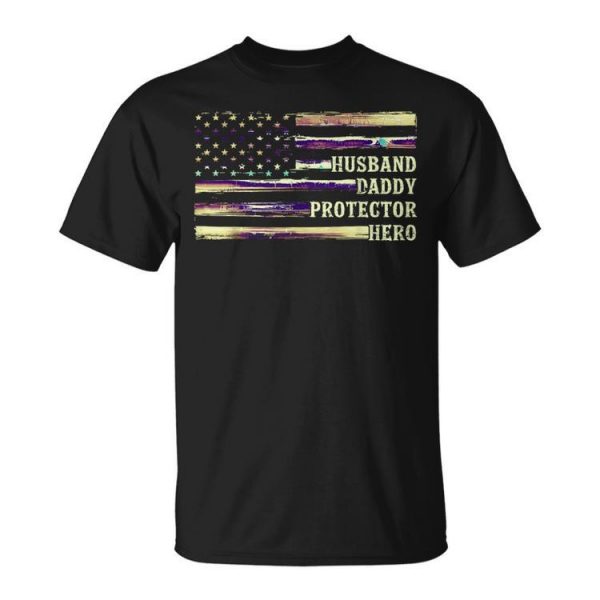 Husband Daddy Protector Hero Father's Day Dad Papa Grandpa Unisex T-Shirt