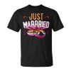 Just Married Lesbian Wedding Announcement Gay Couple Bride Unisex Unisex T-Shirt