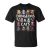 Kawaii Cat Hero D20 Dice Nerdy Rpg Gamer & Table Top Game Unisex T-Shirt