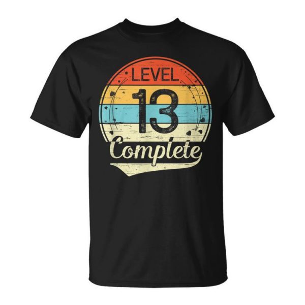 Level 13 Complete Retro 13Th Wedding Anniversary Unisex Unisex T-Shirt