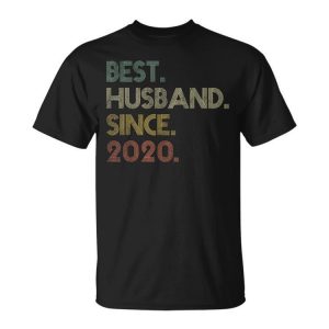 Mens Best Husband Since 2020 Epic Couple 2Nd Wedding Anniversary Unisex Unisex T-Shirt