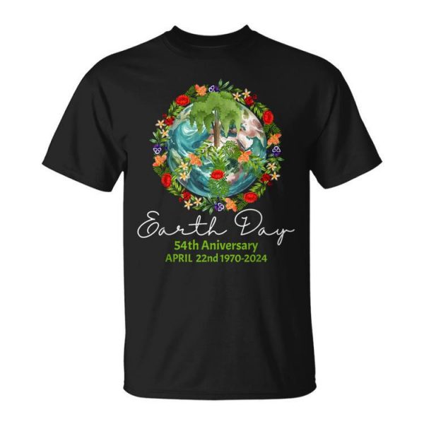 Mother Earth Day 54Th Anniversary 1970 2024 Save Planet Unisex T-Shirt