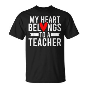 My Heart Teacher Husband Of A Teacher Teachers Husband Gift For Mens Gift For Women Unisex Unisex T-Shirt