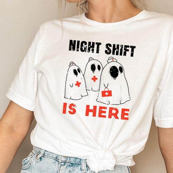 Night Shift Ghost Nurse Spooky Halloween Nurse Season Shirt ETS1031