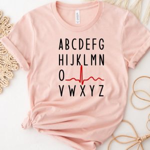 Nurse EKG Alphabet Heartbeat Funny Nurse Gift Tee ETS1124