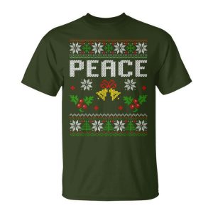 Peace I Come In Peace Couple Matching Ugly Christmas Sweater Unisex T-Shirt