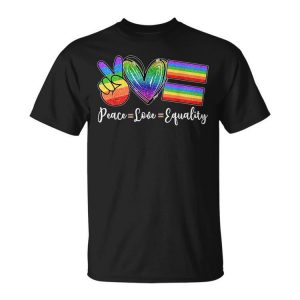 Peace Love Equality Lesbian Gay Lgbt Pride Month Couple Unisex Unisex T-Shirt