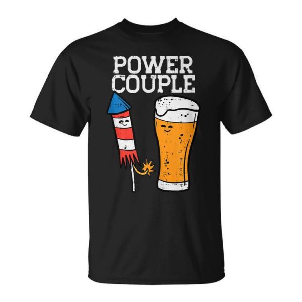 Power Couple Firework Funny 4Th Of July Patriotic Men Women Unisex Unisex T-Shirt