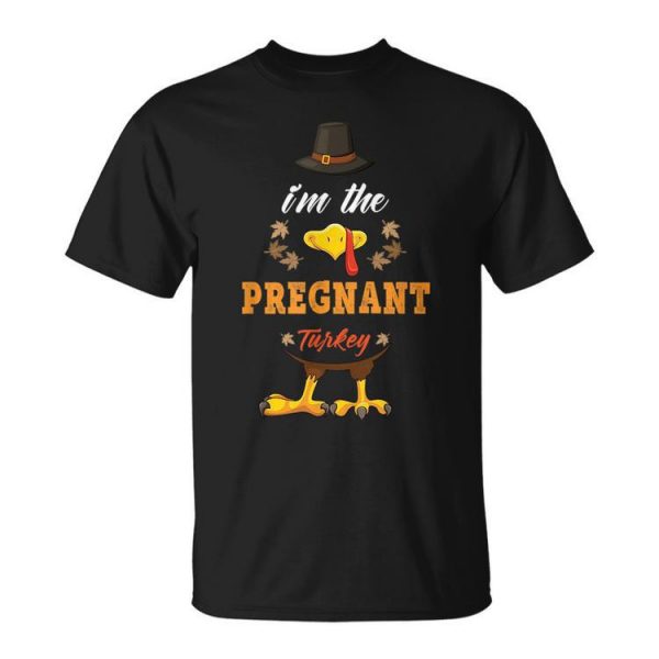 Pregnant Turkey Matching Thanksgiving Outfits Couples Pjs Unisex Unisex T-Shirt