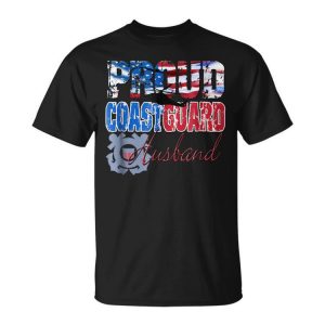 Proud Coast Guard Husband Patriotic Usa Flag Men Patriotic Funny Gifts Unisex Unisex T-Shirt