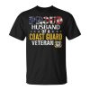 Proud Husband Of A Coast Guard Veteran With American Flag Veteran Funny Gifts Unisex Unisex T-Shirt