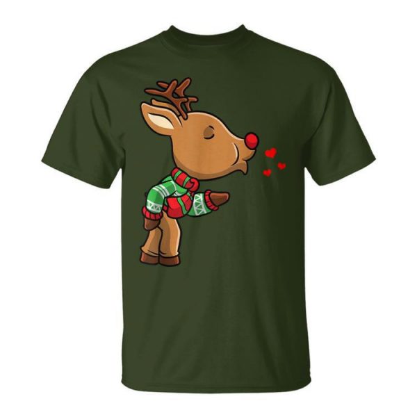 Reindeer Christmas Matching Couple Unisex T-Shirt