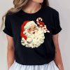 Retro Santa Claus Christmas Funny Holiday Gift Women Shirt ETS1151