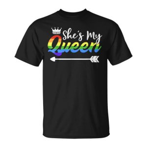 Shes My Queen Gay Girlfriend Outfit Matching Lesbian Couple Unisex Unisex T-Shirt