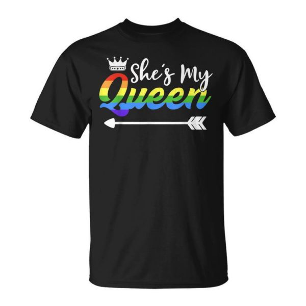 Shes My Queen Gay Girlfriend Outfit Matching Lesbian Couple Unisex Unisex T-Shirt