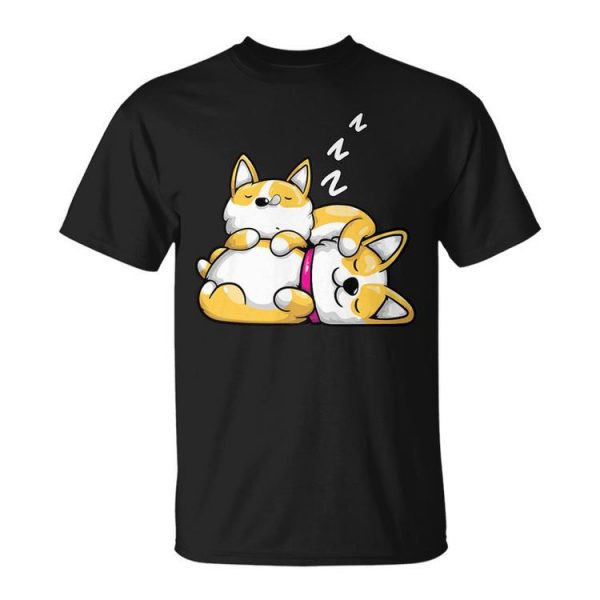 Sleeping Corgis Cute Corgi Couple Unisex Unisex T-Shirt