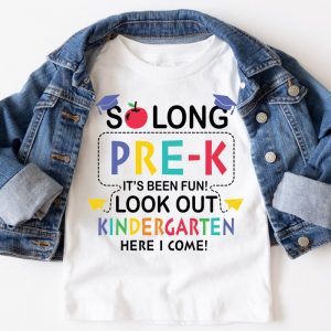 So Long Pre-K Kindergarten Graduation Back To School Shirt ETS1062