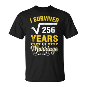 Square Root Of 256 16 Years Wedding Anniversary Unisex Unisex T-Shirt