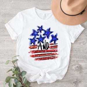 Stars And Stripes Retro American Flag 4th Of July Peace Shirt ETS1044