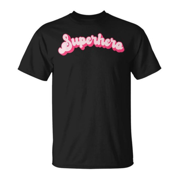 Superhero Cute Pink Vintage Retro Halloween Super Hero Halloween Funny Gifts Unisex Unisex T-Shirt