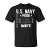 Us Navy Proud Wife Veteran Military Distressed American Flag Unisex Unisex T-Shirt