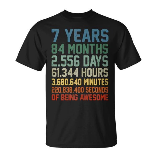 Vintage 7Th Birthday 7 Years Old Wedding Anniversary Gift Unisex Unisex T-Shirt