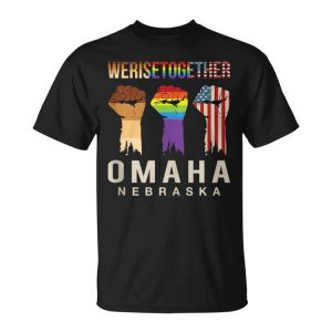 We Rise Together Lgbt Omaha Pride Nebraska Social Justice Unisex Unisex T-Shirt