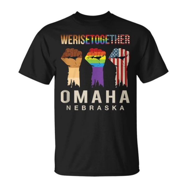 We Rise Together Lgbt Omaha Pride Nebraska Social Justice Unisex Unisex T-Shirt